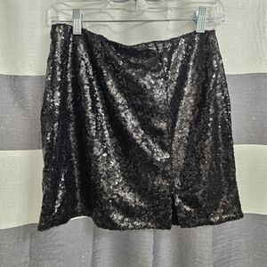 Black Sequin Pencil Skirt